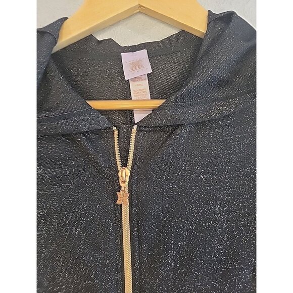 SAVAGE X FENTY Sleep & Shine Hooded Jumper In Black Caviar XS Sparkle One Piece - Picture 3 of 7